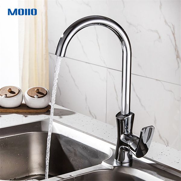 

moiio kitchen faucet 360 degree rotation rule shape curved outlet pipe tap basin plumbing hardware brass sink fauce