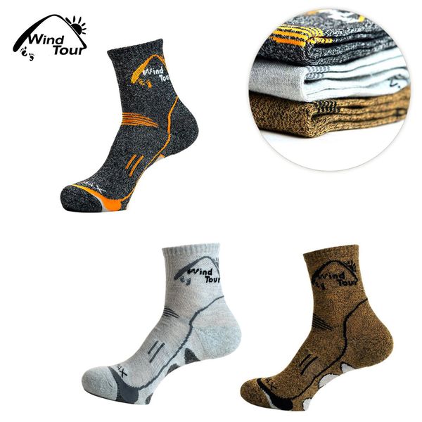 

wind tour thermal running winter warm sport socks mens & womens outdoors comfortable soccer sock coolmax well sell, Black