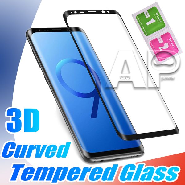 3D изогнутая защитная пленка для экрана из закаленного стекла для Samsung Galaxy Note S22 S21 10 S20 Ultra S9 Note 9 8 S8 Plus Полное покрытие Без пакета