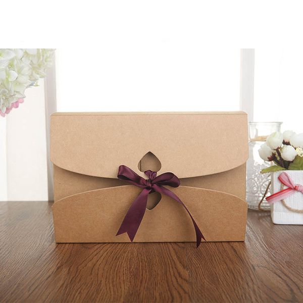 

21.5*14*5cm brown kraft paper storage box for scarves underwear clothing diy gift package case