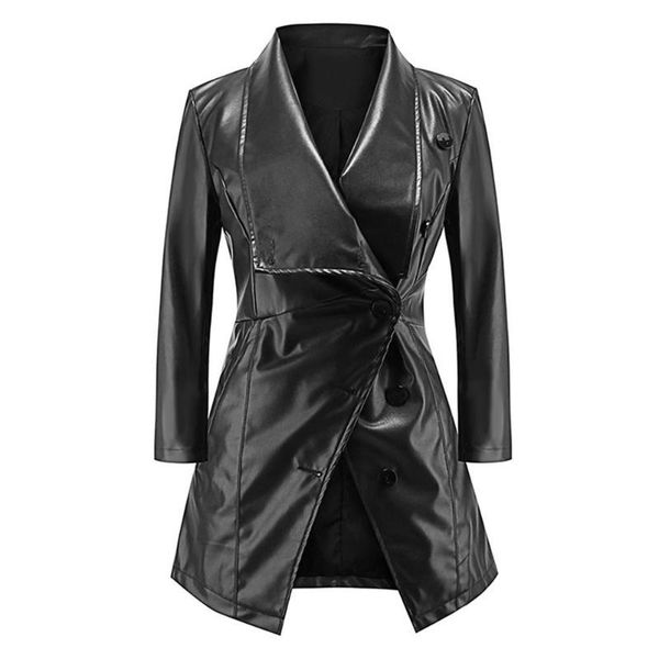 

women european long jackets waterfall collar oblique button slim fit coat, Tan;black