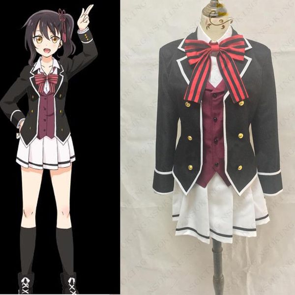 

anime kishuku gakkou no juliet komai hasuki school uniform cosplay costume, Black