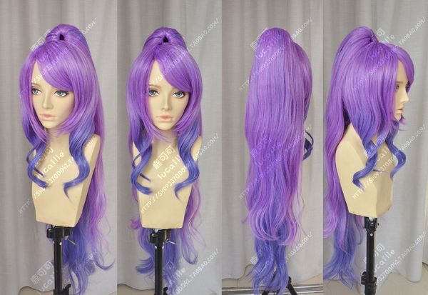 

game lol league of legends janna cosplay costume wig, Black;brown