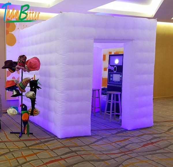 

two doors / 2-doors custom wedding party inflatable pbooth led p booth tent