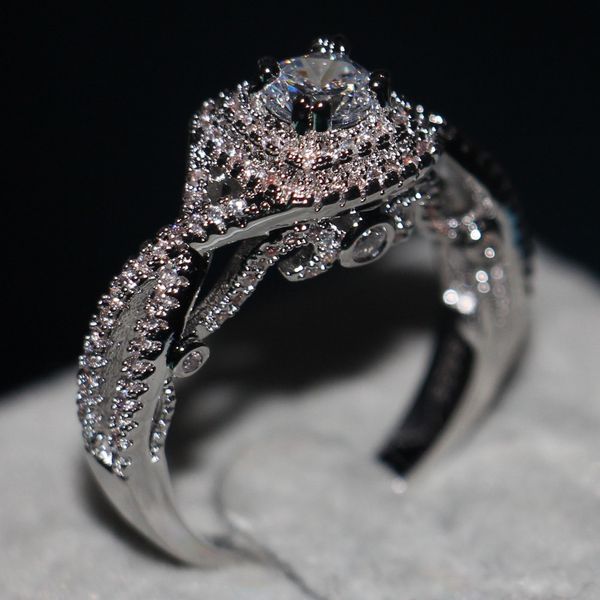 Choucong Valioso Jóias Genuine 1ct de Diamante de Prata Esterlina 925 Anel de Banda de Casamento Das Mulheres de Noivado