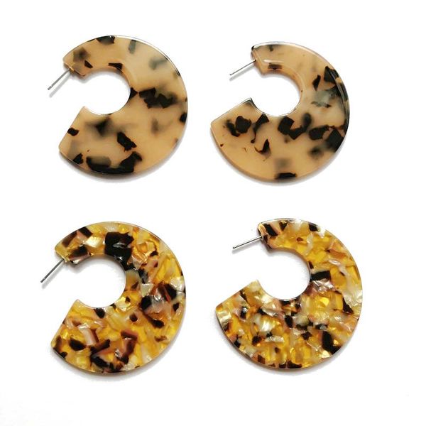 

new sweet cute design leopard print resin popular elegant pretty selling popular geometric earring, Golden;silver