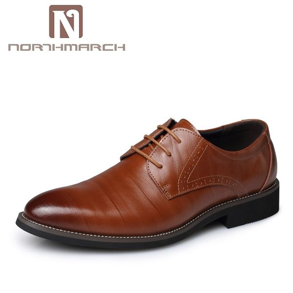 

northmarch oxford shoes for men flat classic lace-up men dress shoes comfortable formal chaussure homme cuir, Black