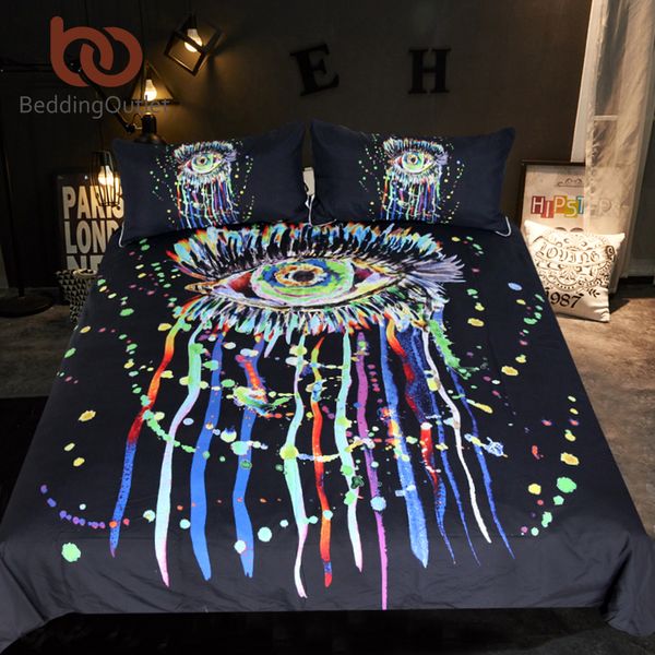 

beddingoutlet watercolor eye bedding set colorful duvet cover with pillowcases tears print bedspreads woman girls home textiles