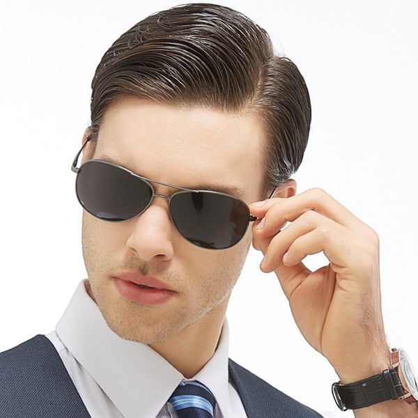 

aluminum sun glasses polarized sunglasses men classic design all-fit mirror, White;black