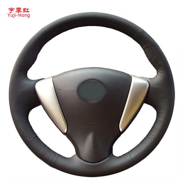 

yuji-hong car steering covers case for nissan tiida 2011-2014 bluebird 2012 sylphy artificial microfiber leather cover