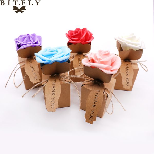 

роза цветок конфеты коробки крафт diy старинные бумаги подарочная сумка с роза цветок шоколад упаковка партия свадебные украшения сувениры