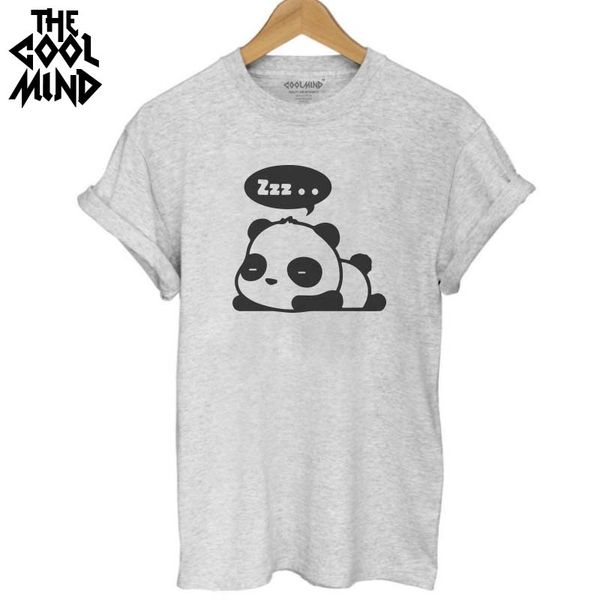 

wholesale-the coolmind cotton fashion panda print loose women tshirt cool funny women's tee shirts 2017 new t shirt, White