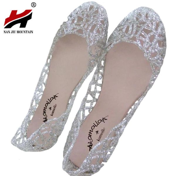 

women sandals 2017 new arrival summer women slippers sparkling crystal jelly shoes, Black