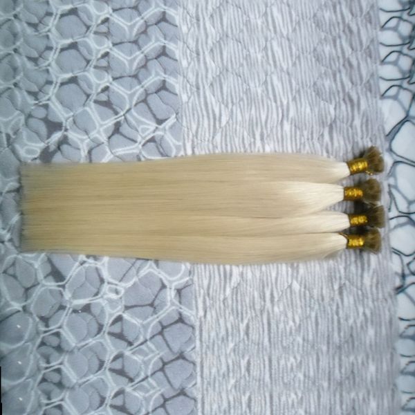 200 g blonde flache Haarverlängerungen 200S Remy Nail/Flat Tip Straight Keratin Pre-Bonding Echthaar auf Kapsel