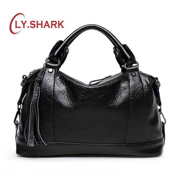 

ly.shark boston women bag tassel ladies leather bag women messenger bags handbags designer totes female handbag