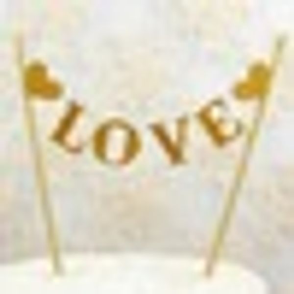 

3 pcs love paper flag cake er glitter cake diy decoration for birthday