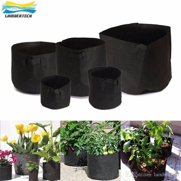 

1-15 gallon non woven grow bag plants fabric pocket planter pouch root container aeration flower pot planters pouch root container