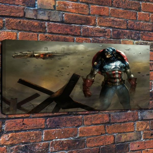 

framed modern art giclee hd print art captain america air combat oil painting canvas wall home decor painting for living room decor