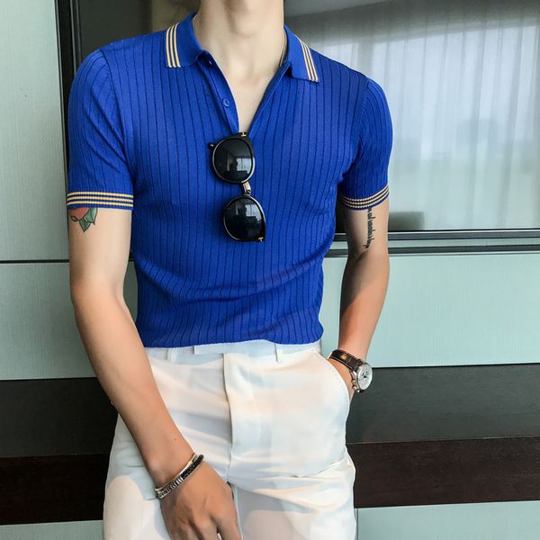 

shirts mens 2018 summer mens royal blue camisa hombre slim fit yellow business for mens casual dress, White;black