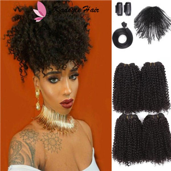 Short Kinky Curly Bundles Black Women Curly Hair Extension Human