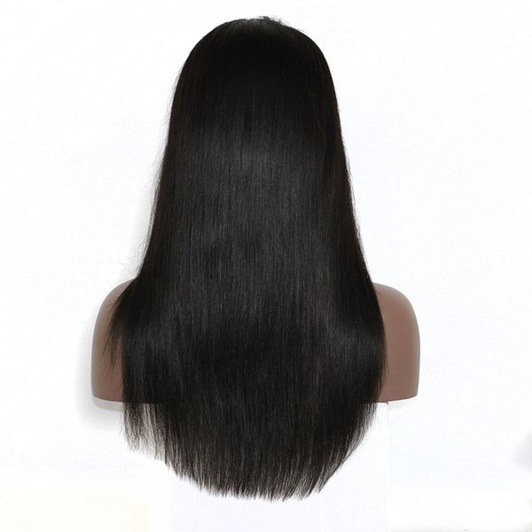 

beautiful hair 150% density human hair full lace wig , 16 inch lace front wig silk straight wig for women, Black;brown
