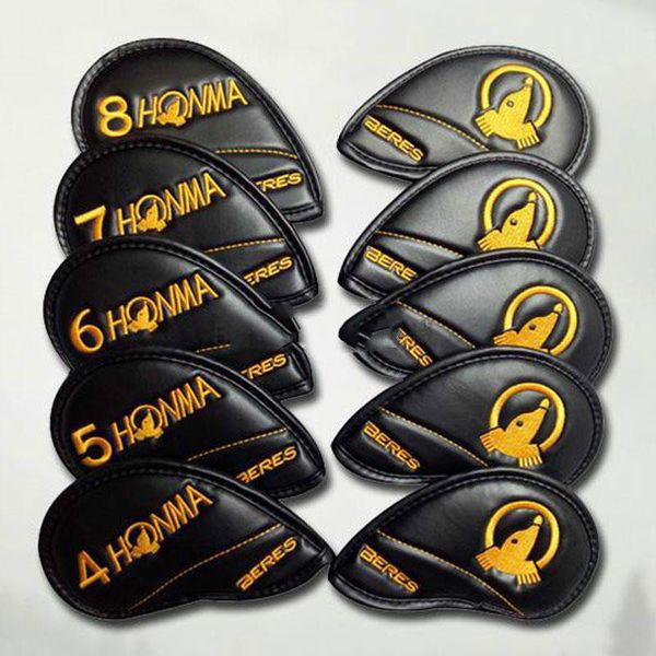 

wholesale new cover golf headcover honma pu golf irons headcover 4-11 s a black golf clubs headcov ing
