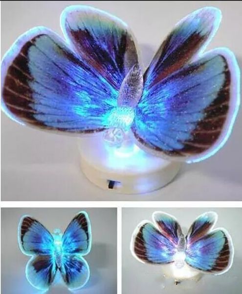 Decorazione del partito Luce notturna a farfalla colorata in fibra ottica a farfalla LED per la sala delle nozze