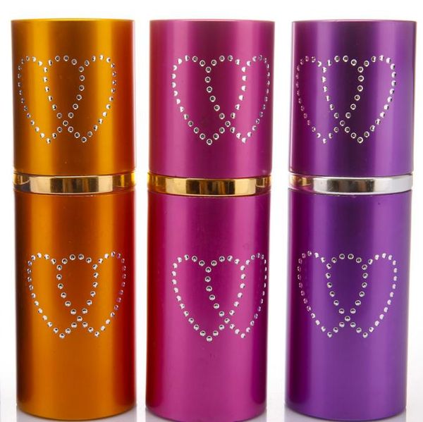 

50ml mini portable aluminum refillable heart perfume bottle with pray empty co metic container with atomizer for traveler n1295