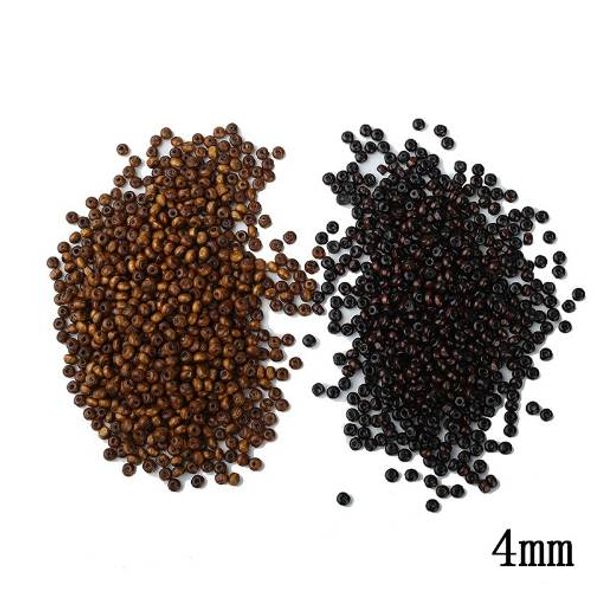 

4mm 2000pcs/lot coffee natural wooden beads round hole beads black brown prayer diy beads for jewelry making decoration