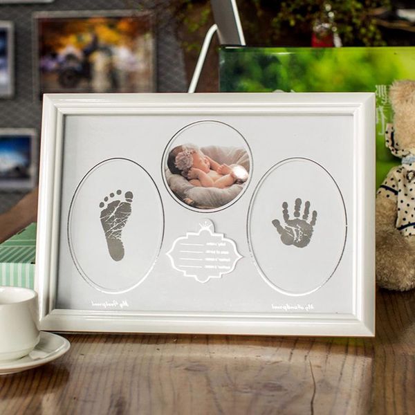 

wooden ps frame baby growing recording picture frame wall p handprint footprint ink pad p holder wedding decor