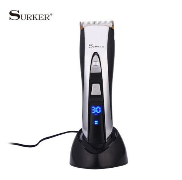 

5 gear fine tuning digital led high precision hair trimmer titanium & ceramic blade hair clipper men's hair cutting machine hc-575