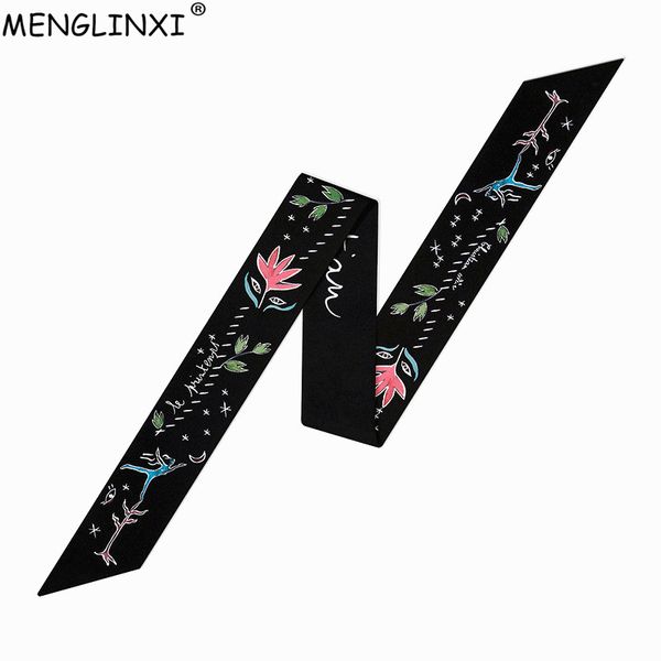 

four season style fashion scarf skinny women tie silk scarf for ladies fashion belt letter brand head handbag long scarves
