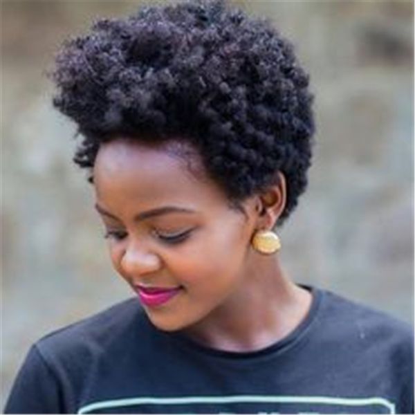 Short Pixie Cut Wigs For Black Women Human Hair Wig For Women Afro Curly African American Cheap Fake Hair Cute Wig Canada 2019 From Qtzhao Cad 72 40