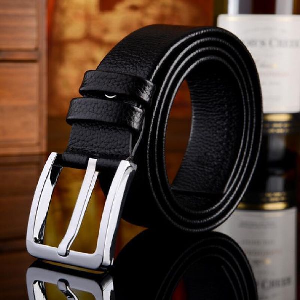 

luxury strap male belts for men jeans casual belt pin buckle masculine cummerbund genuine leather belt, Black;brown