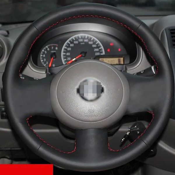 

new anti slip black leather steering wheel stitch on wrap cover for nissan sunny
