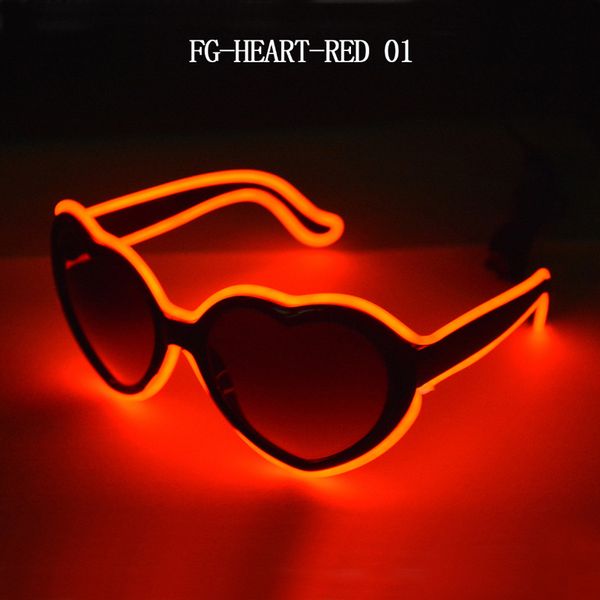 Световидные очки в форме сердца EL проволоки холодные световые очки с 3В драйвера для ночной клуб свадьба
