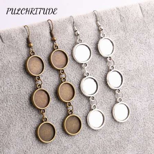 

pulchritude metal alloy 14pcs fit round 12mm cabochon base earring back pendant fashion blank cameo base diy jewelry make c1468, White