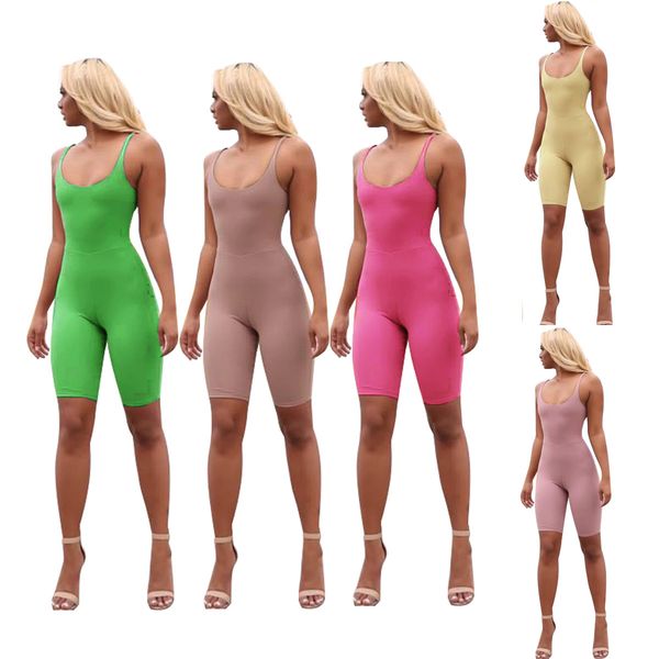 

Summer Women Rompers Sport Jumpers Women Solid Slim Fit High Waist Skinny Tracksuit Bodycon Tracksuit