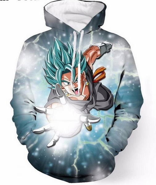 

новые моды для мужчин / женщин dragon ball z super saiyan смешно 3d печатных crewneck толстовка толстовки мода повседневная толстовки h54, Black