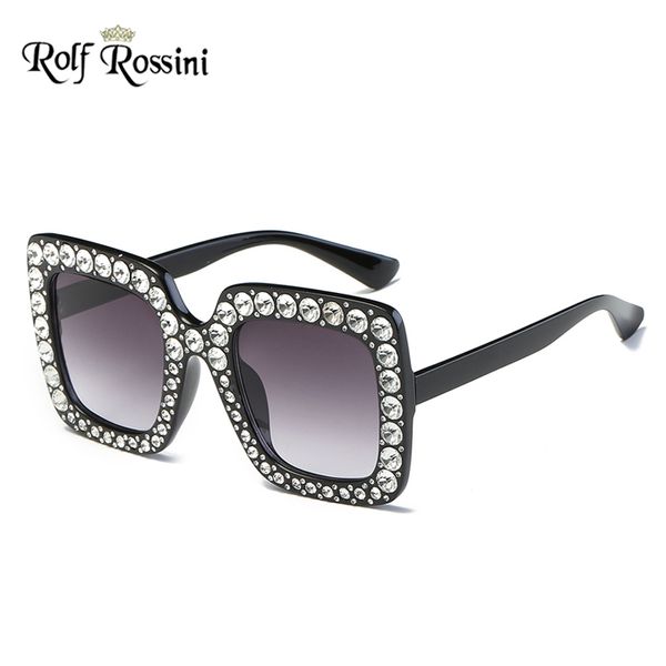 

rr luxury italy brand designer diamond square oversize sun glasses for women big frame shades female sunglasses uv400, White;black