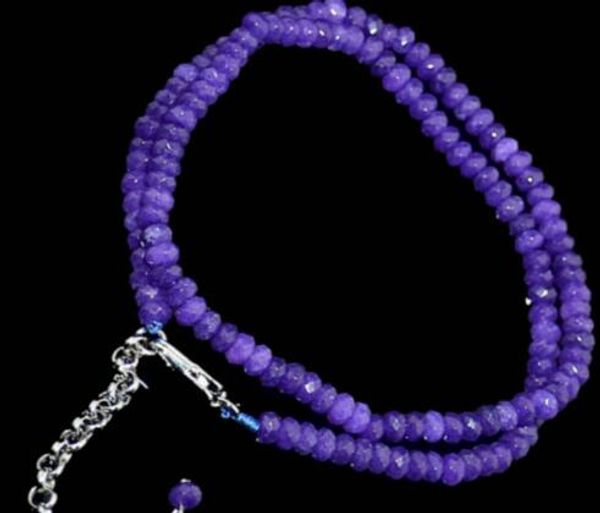 

pretty 2x4mm faceted blue stone necklaces, Silver