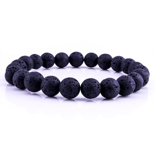 

эфирное масло диффузор духов 8 мм черный лавовый камень бисер браслет бусины браслет стрейч йога ювелирные изделия, Black