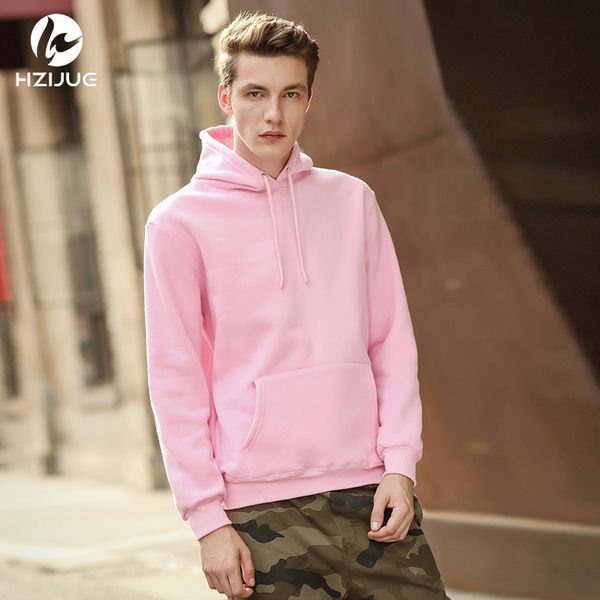 HZIJUE 2018 XXL Felpa con cappuccio Streetwear Hip Hop Khaki Nero grigio rosa bianco Felpa con cappuccio Felpa con cappuccio da uomo Felpe con cappuccio XXL Plus Size