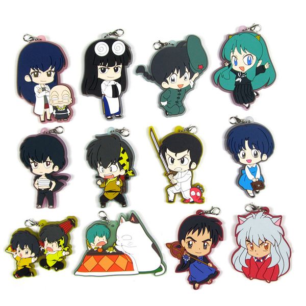 

inuyasha rumiko takahashi original japanese anime figure rubber mobile phone charms keychain strap d200, Silver