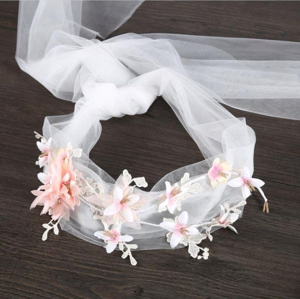 

розовые фата цветок головного убора свадебного платья аксессуары, Silver