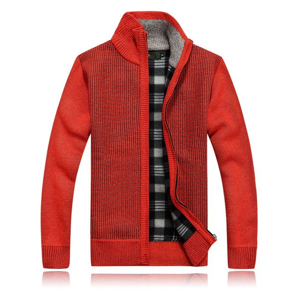 mens red zipper cardigan