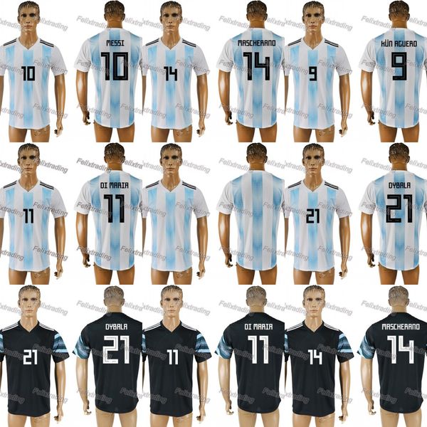 

2018 Argentina World Cup Soccer Jerseys MESSI 10 AGUERO 11 DYBALA 21 HIGUAIN 9 DI MARIA 7 MASCHERANO 14 BIGLIA 6 Jersey