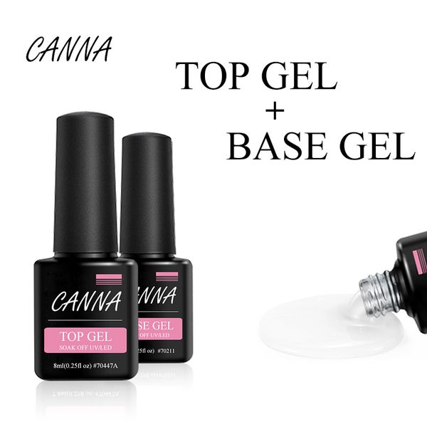 

canna base coat gel polish base coat 8ml uv led soak off gel varnish long lating nail polish lacquer, Red;pink