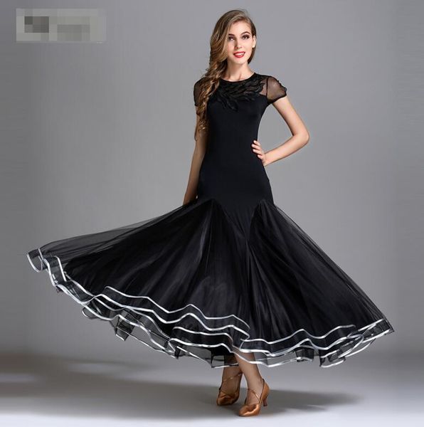 

standard ballroom dress women competition standard dance dress my797 ballroom rumba dresses tango waltz dance costume black, Black;red
