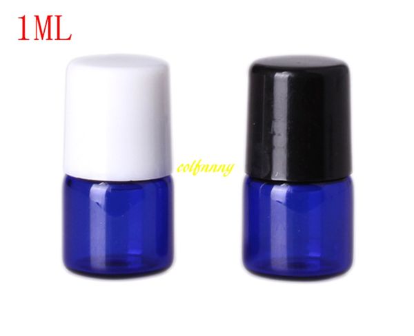 

500pcs/lot fast shipping 1ml blue roll on bottle essential oil bottle empty mini glass essential oil roller bottle glass bottles